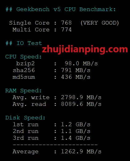 Dotdotnetwork洛杉矶精品网9929+CMIN2 - GeekBench测试