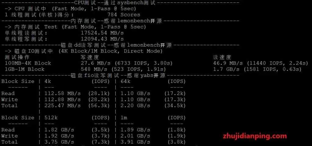 LisaHost英国双ISP住宅VPS-CPU内存IO读写测试