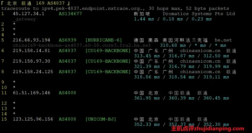 orangevps新加坡VPS测试-北京联通回程