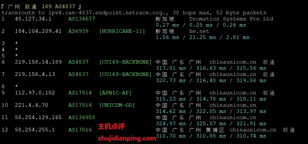 orangevps新加坡VPS测试-广州联通回程