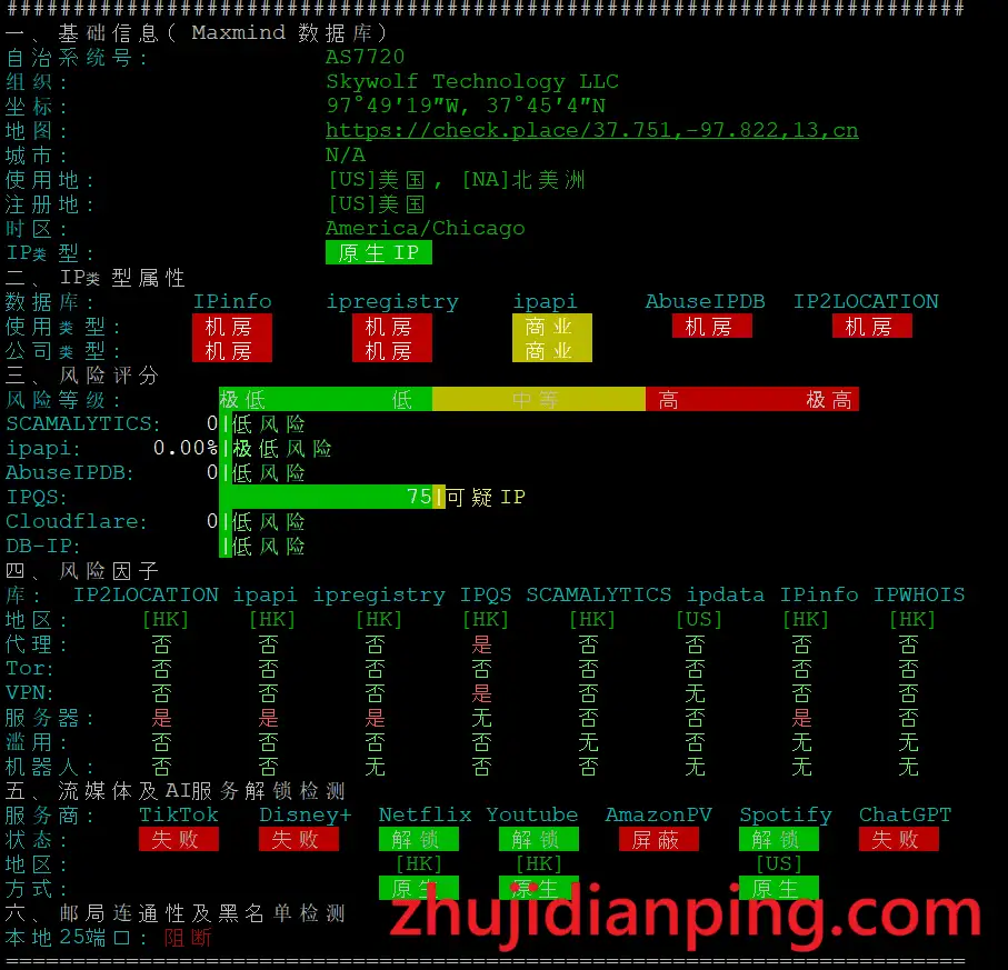 skywolf香港HK Lite VPS测试-ipv6质量测试