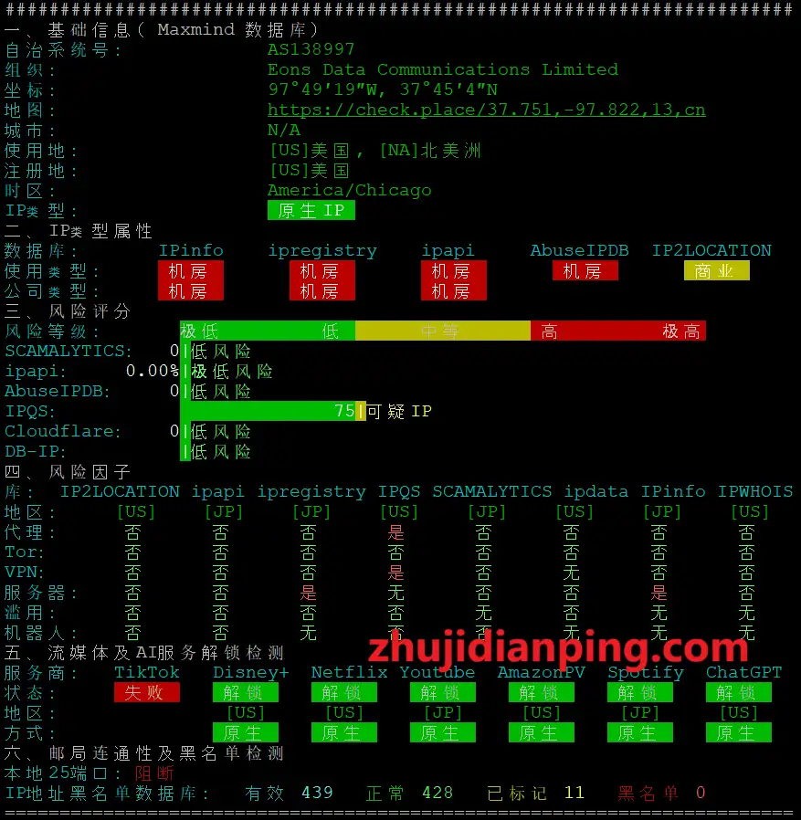 niihost日本VPS-IPv4质量测试