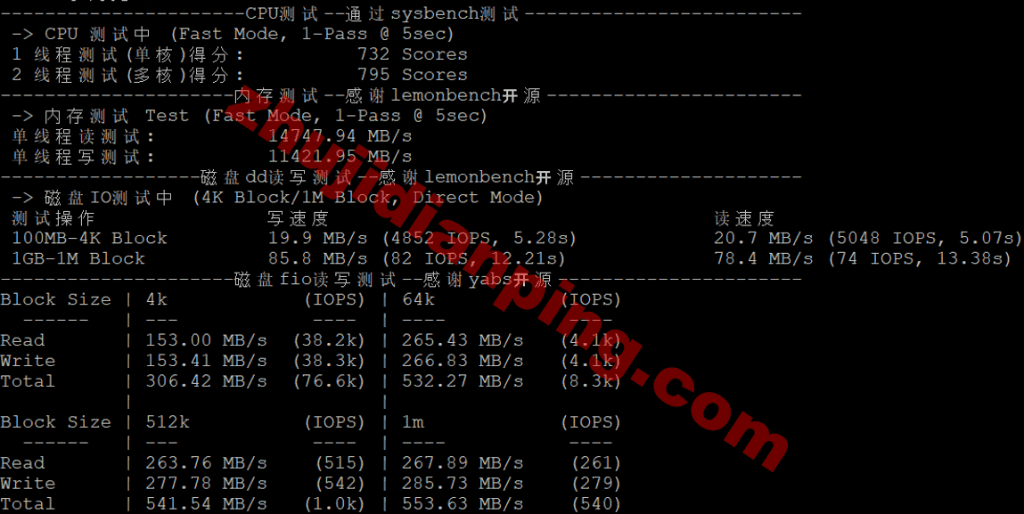 tudcloud-西雅图vps-cpu内存硬盘读写测试
