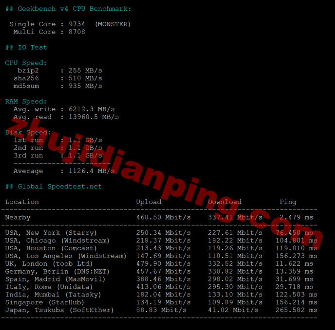 Saltyfish-荷兰VPS-speedtestnet国际部分节点测试