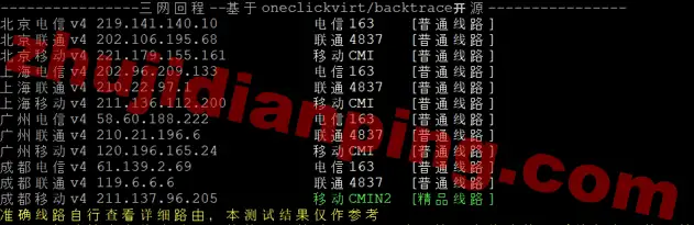 ethernetservers-洛杉矶VPS-三网回程测试