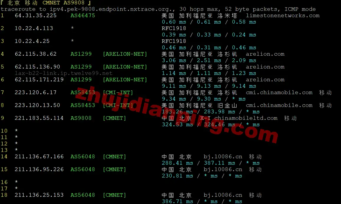 ethernetservers-洛杉矶VPS-北京移动回程