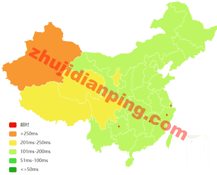tudcloud-西雅图vps-国内三网延迟测试