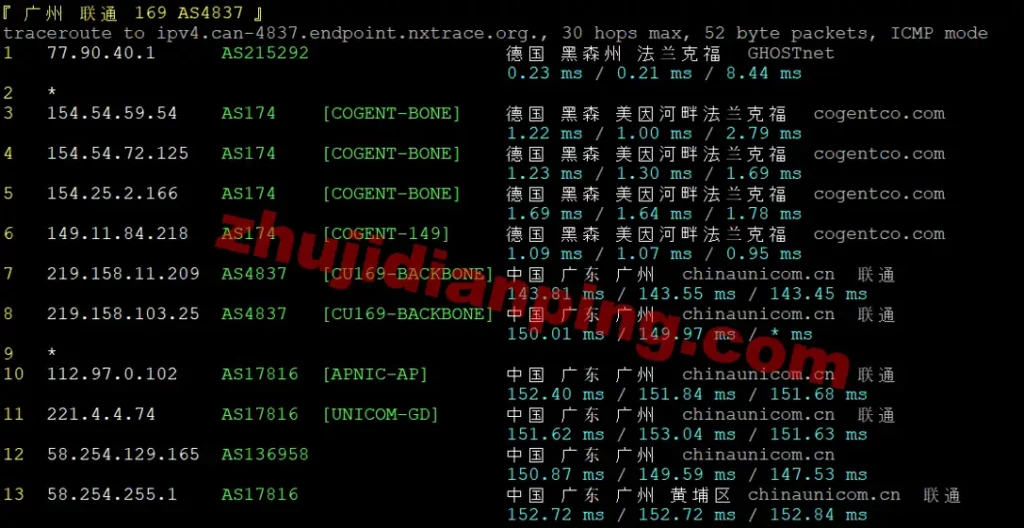 servitro-德国VPS-广州联通回程