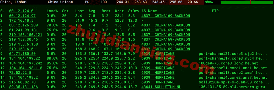 serversguru-荷兰vps-联通去程