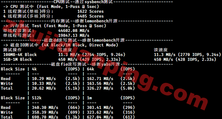 美国CN2 GIA VPS-CPU内存硬盘DD读写测速