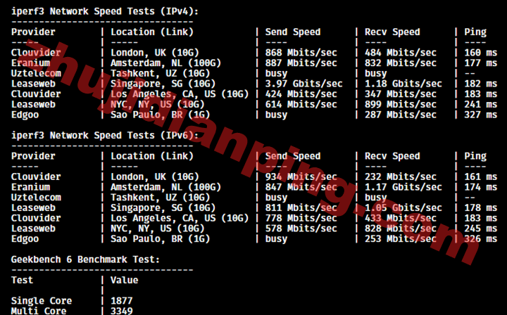 Evoxt马来西亚VPS评测结果 - 主机点评 马来西亚VPS-iperf3部分节点测试