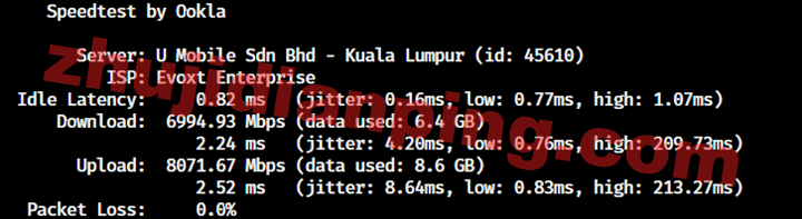 Evoxt马来西亚VPS评测结果 - 主机点评 马来西亚VPS-speedtest上传下载测速