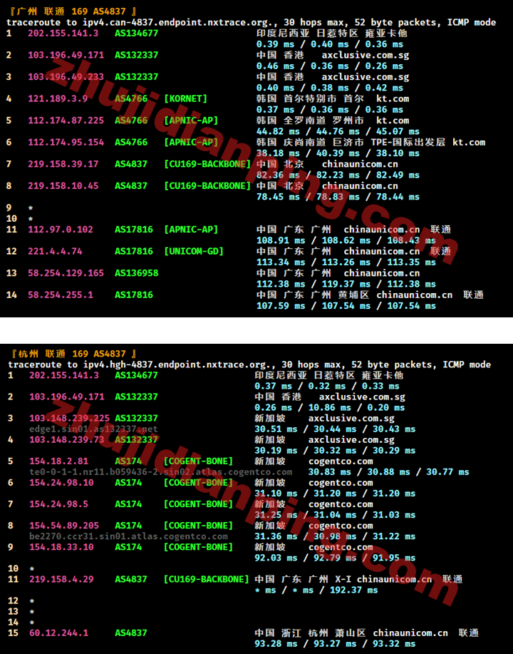 香港VPS-Equinix HK1-广州杭州联通回程