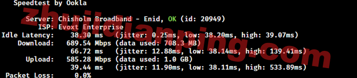 Evoxt-洛杉矶VPS-speedtest上传下载测速